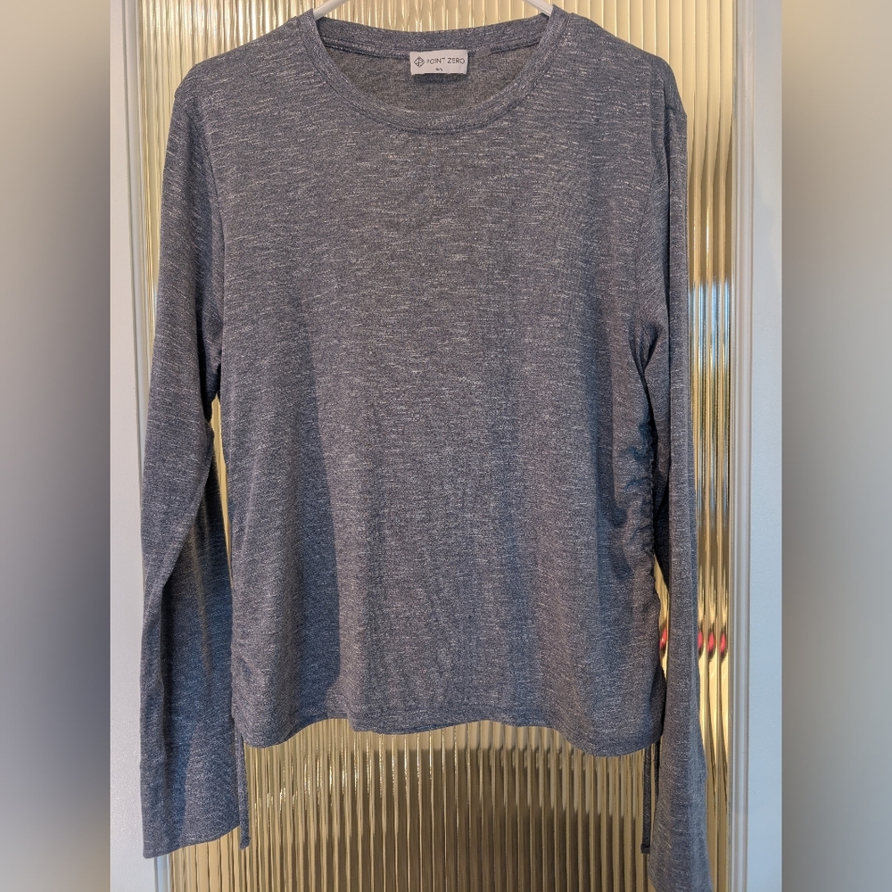 Point Zero Heather Gray Blue Soft Lite Top